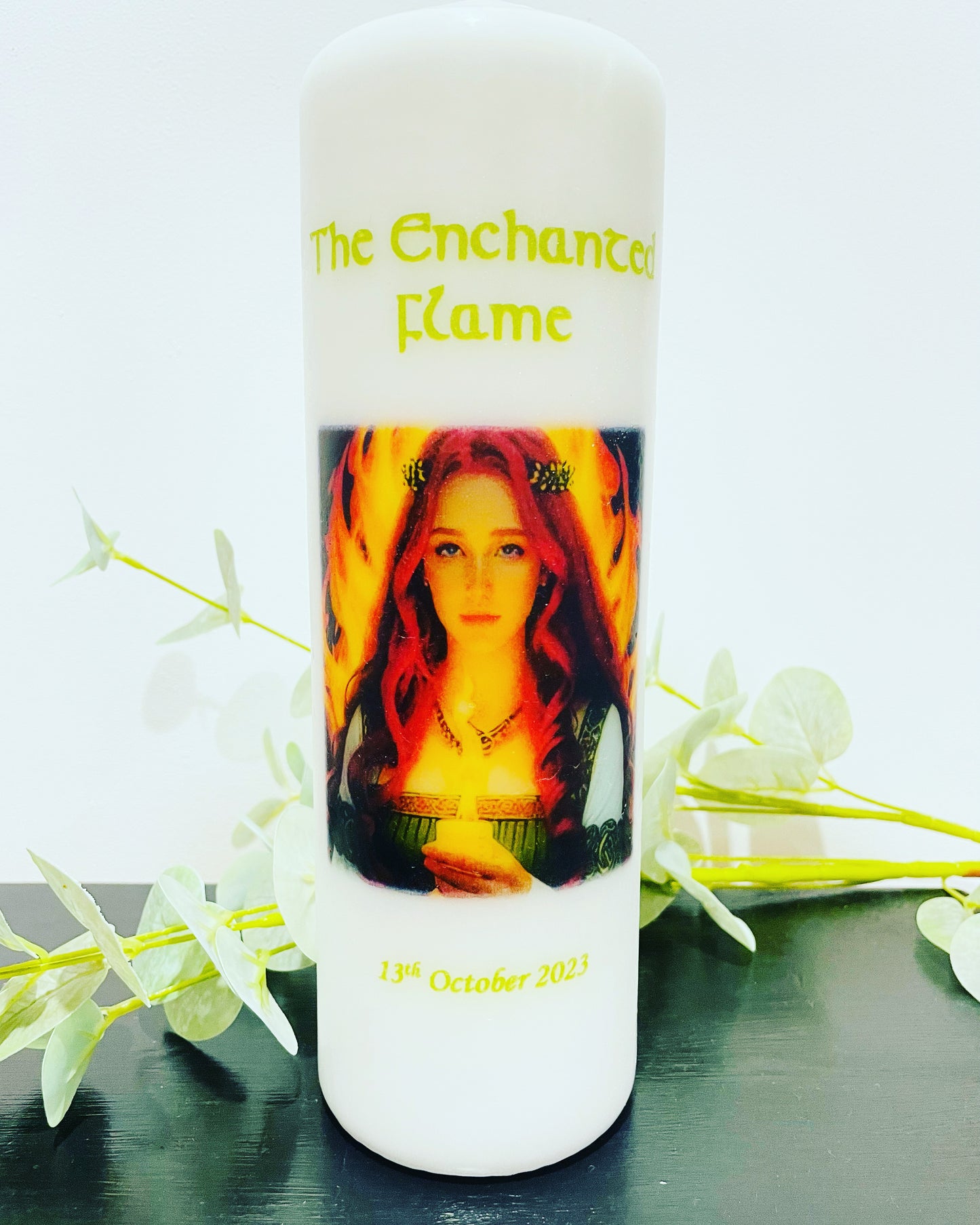 The Enchanted Flame Book Launch Candle With Logo