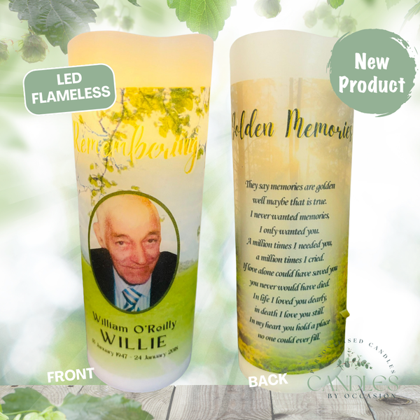 LED FLameless Personalised Memorial Candle