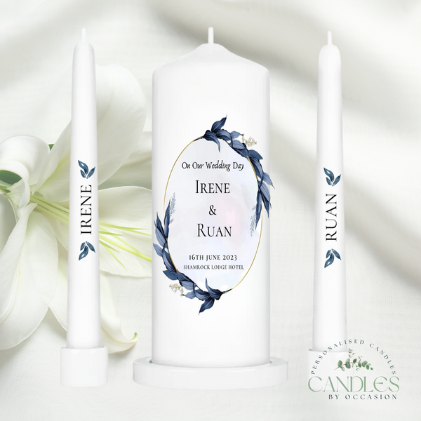 Black Feather Wedding Unity Candles