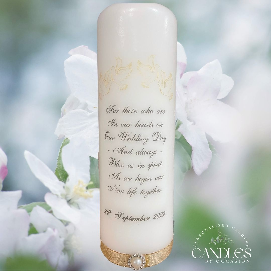 Dove Wedding Remembrance Candle - Candles by Occasion