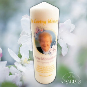 Gold Floral Memorial Remembrance Candle - Candles by Occasion