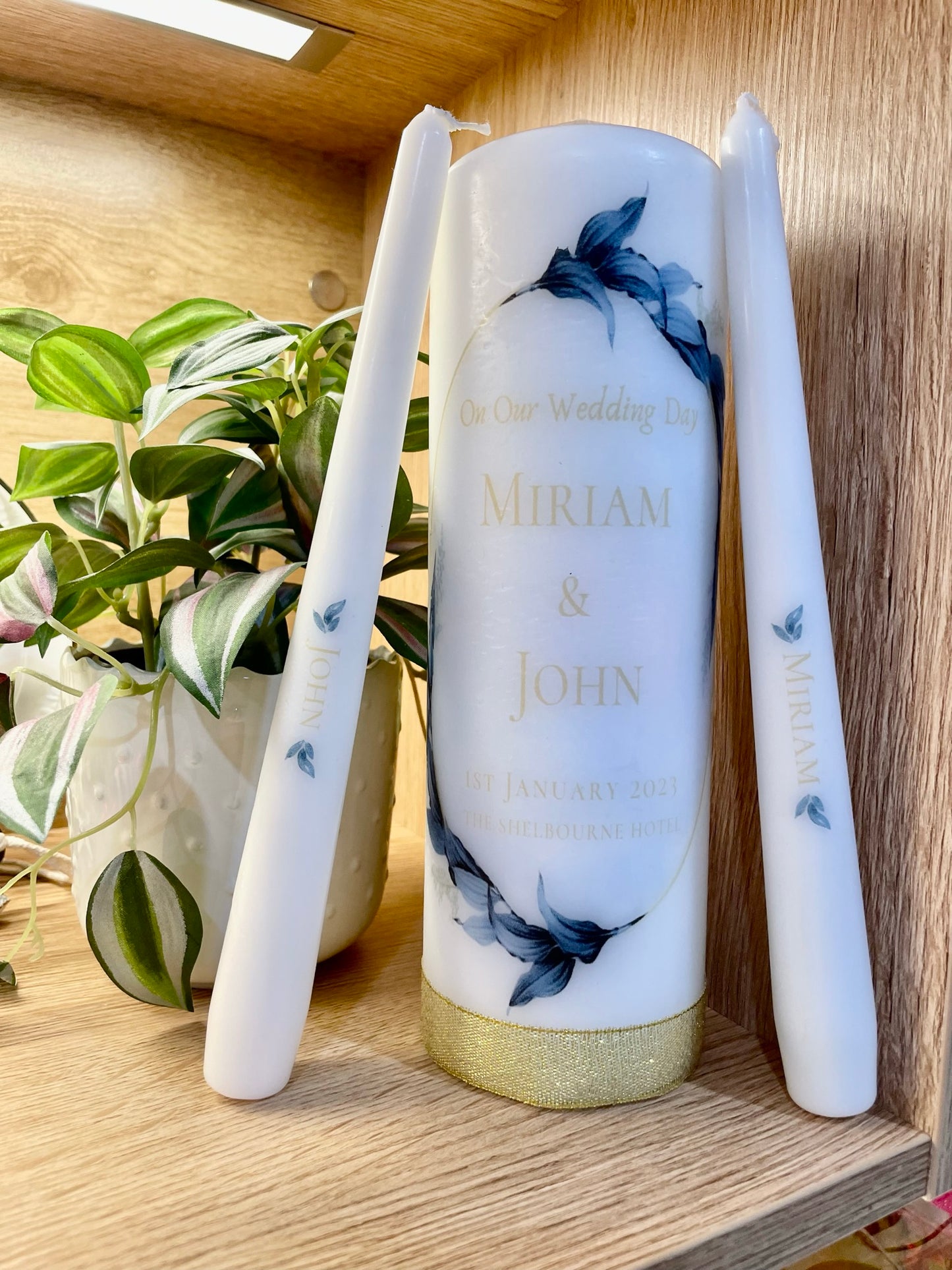 Black Feather Wedding Unity Candles