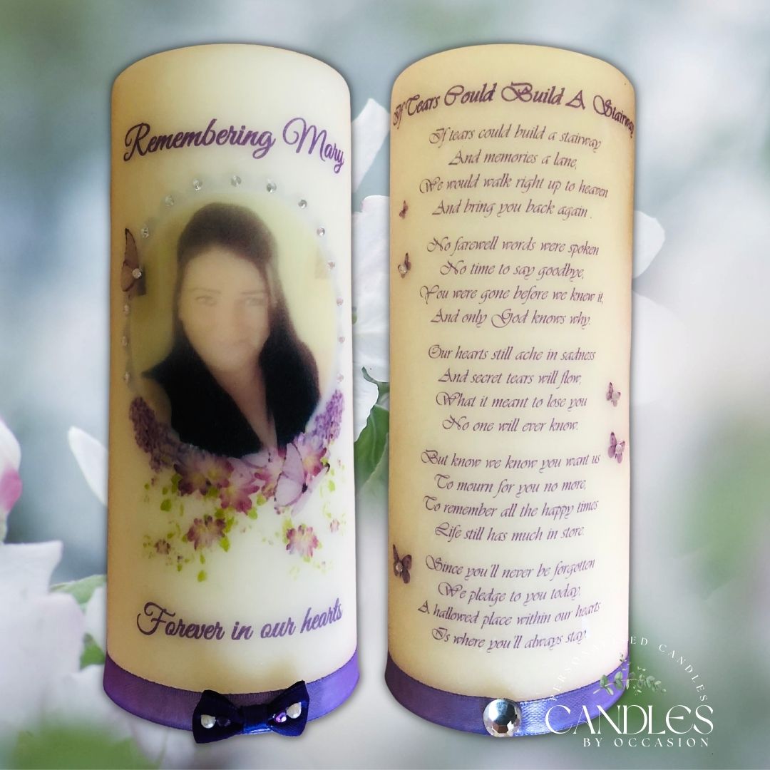 Purple Tears Memorial Remembrance Candle - Candles by Occasion