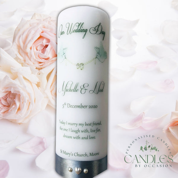 Silver Doves Wedding Unity Candles - Candles by Occasion