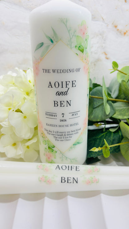 Eucalyptus & Cherry Blossom Wedding Unity Candles