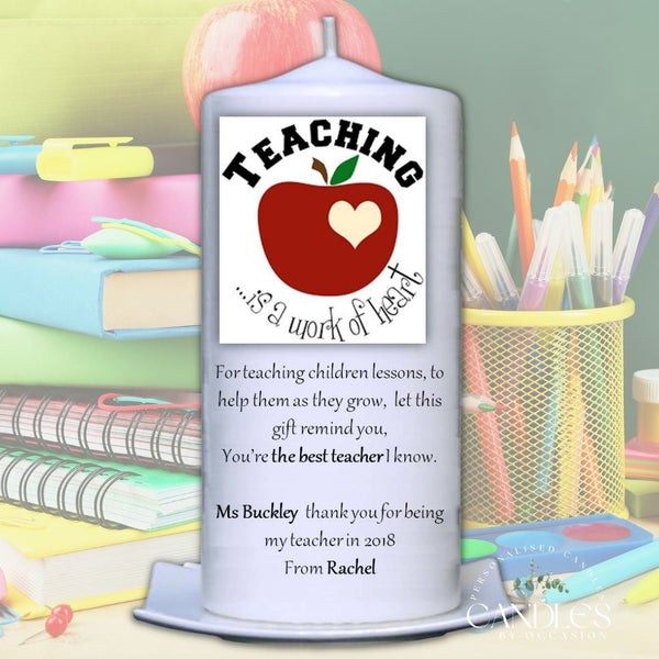 A Work of Heart Poem Teacher Candle - Candles by Occasion