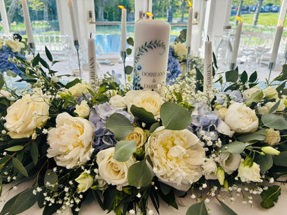 Blue Hydrangea Flowers Wedding Unity Candles