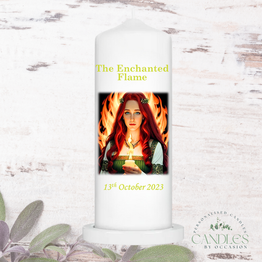 The Enchanted Flame Book Launch Candle With Logo
