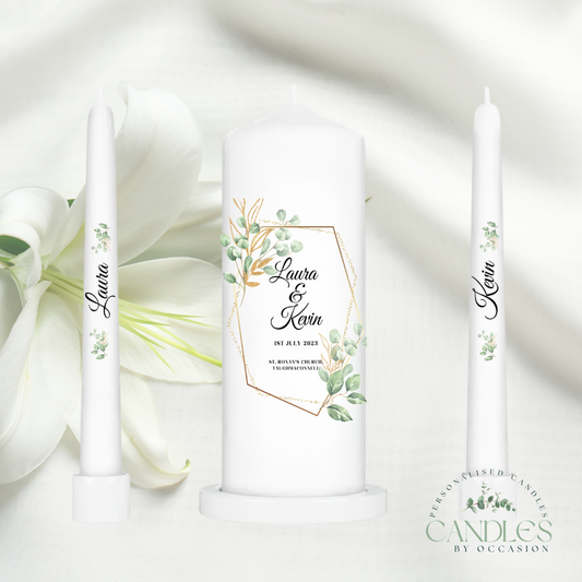 Gilded Leaves Wedding Unity Candles