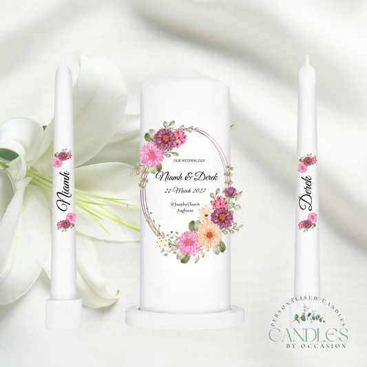 Floral Bouquet Wedding Unity Candles