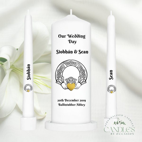 Claddagh Ring Wedding Unity Candles