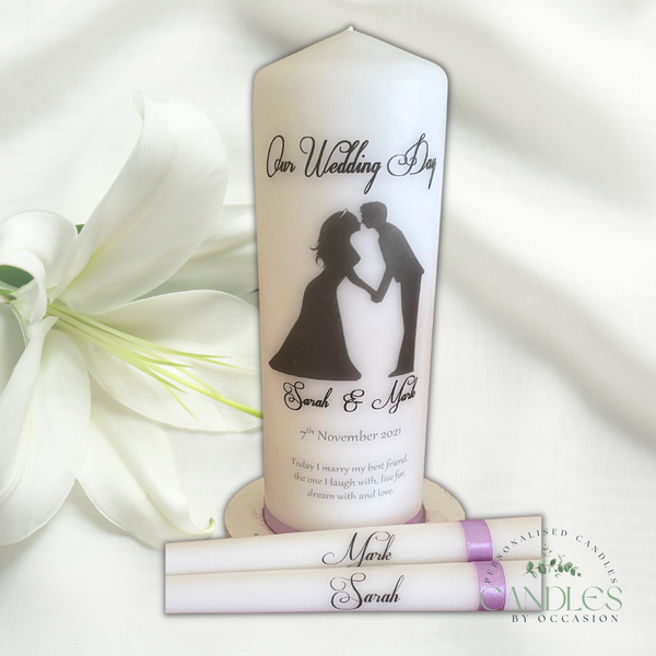 Family Silhouette Wedding Unity Candles