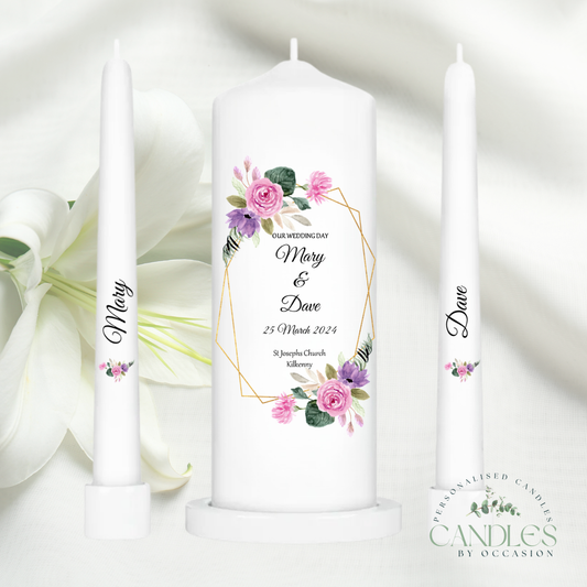 Blossom Personalised Wedding Unity Candles