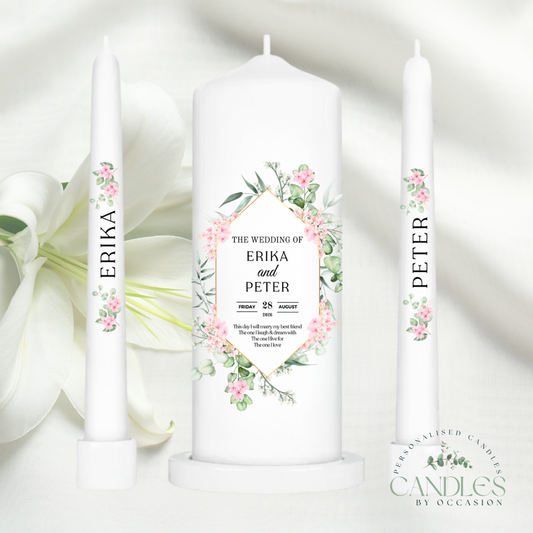 Eucalyptus & Cherry Blossom Wedding Unity Candles