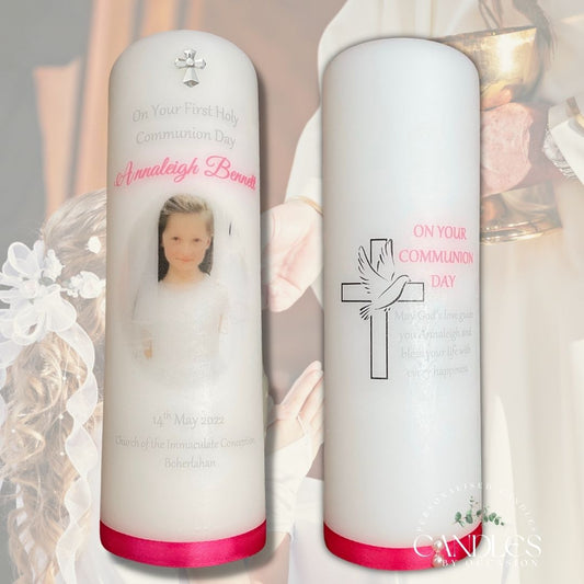 Dove Holy Communion Photo Candle - Candles by Occasion