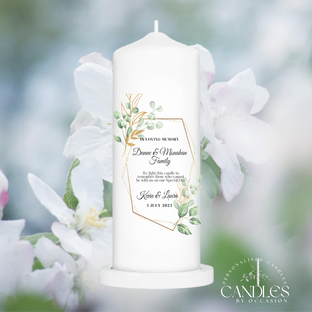 Gilded Leaves Wedding Unity Candles