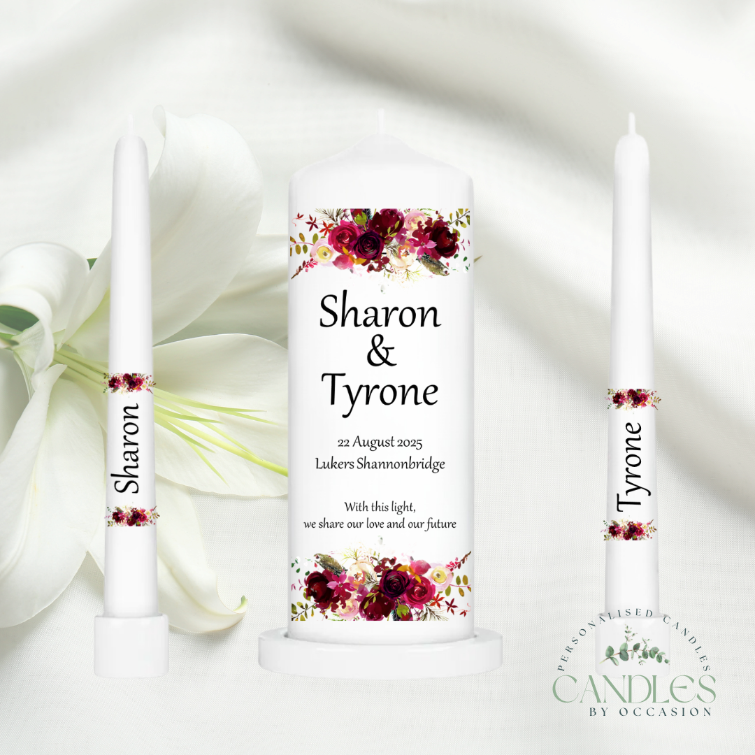 Festive Florals Wedding Unity Candles