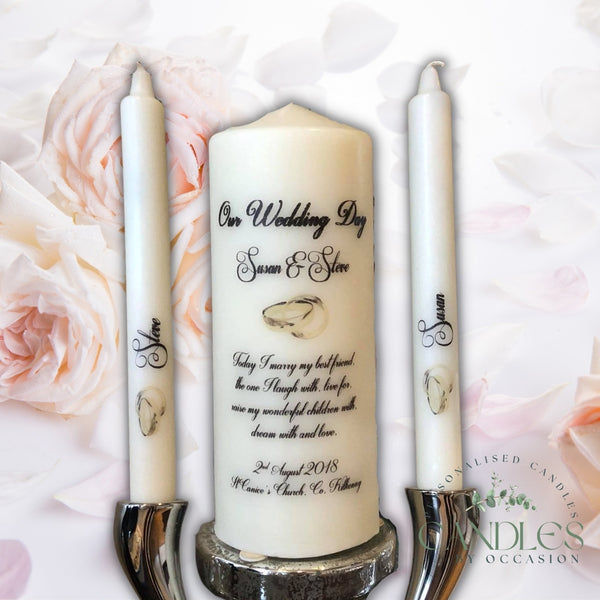 Gold Rings Wedding Unity Candles - Candles by Occasion