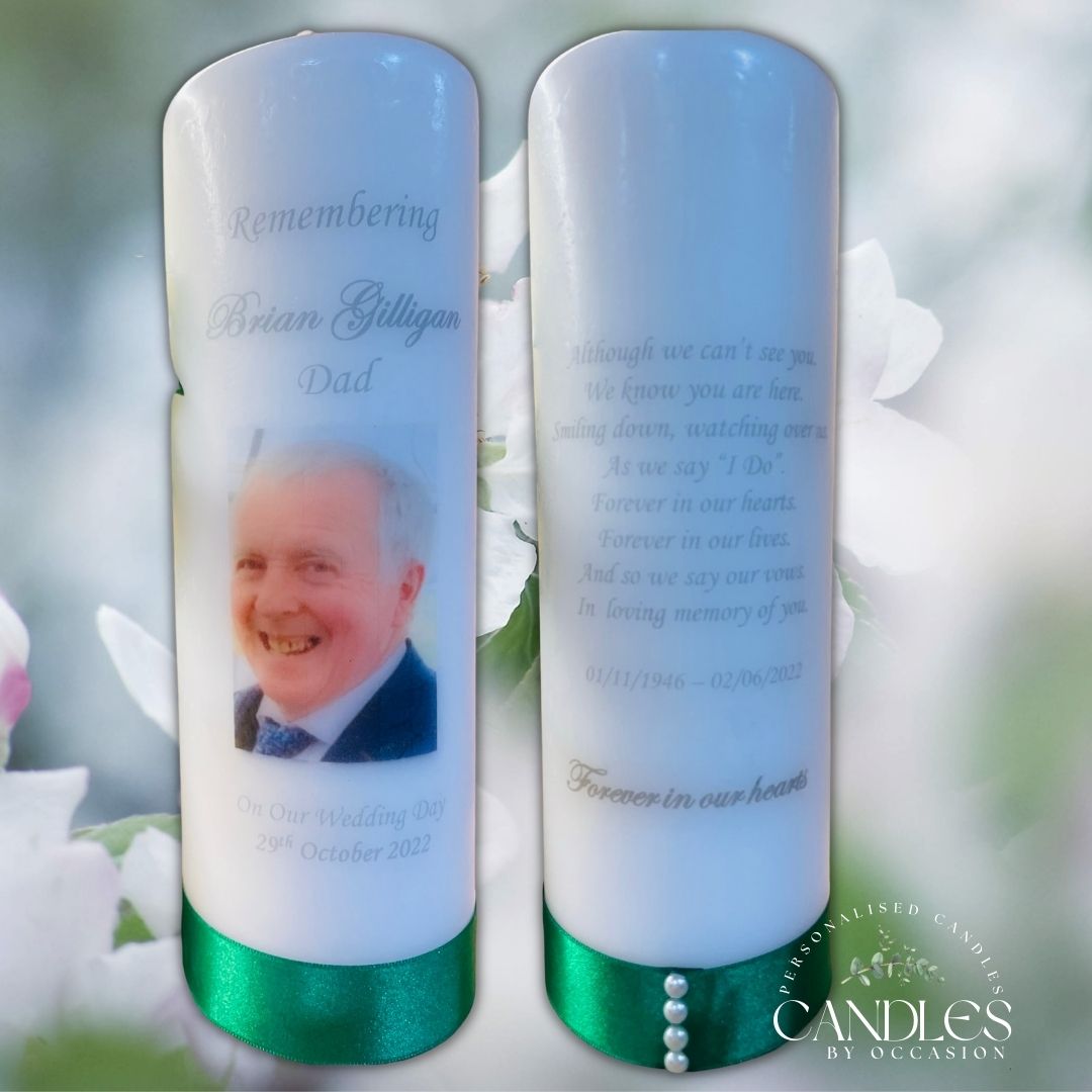 Green Wedding Remembrance Candle - Candles by Occasion