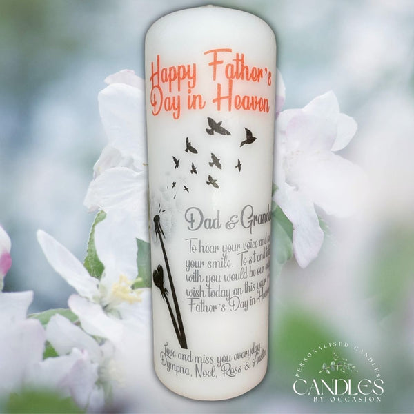Happy Father's Day in Heaven Memorial Remembrance Candle - Candles by Occasion
