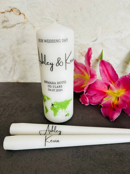 Across The Miles Map Wedding Unity Candles