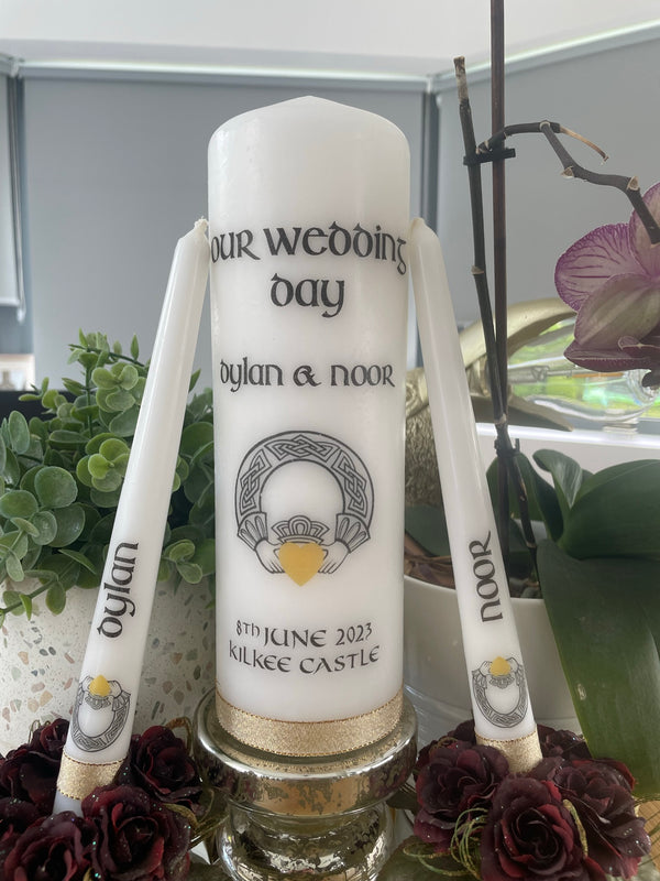 Claddagh Ring Wedding Unity Candles