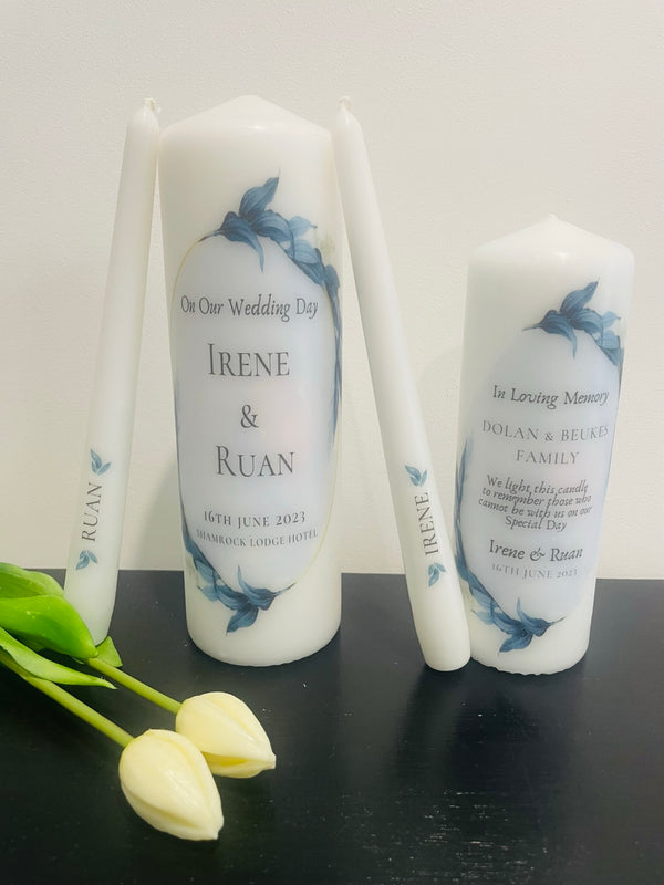 Black Feather Wedding Unity Candles