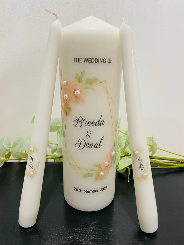 Pearl Rose Wedding Unity Candles - Candles by Occasion