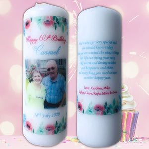 Poppy Happy Birthday Photo Candle - Candles by Occasion