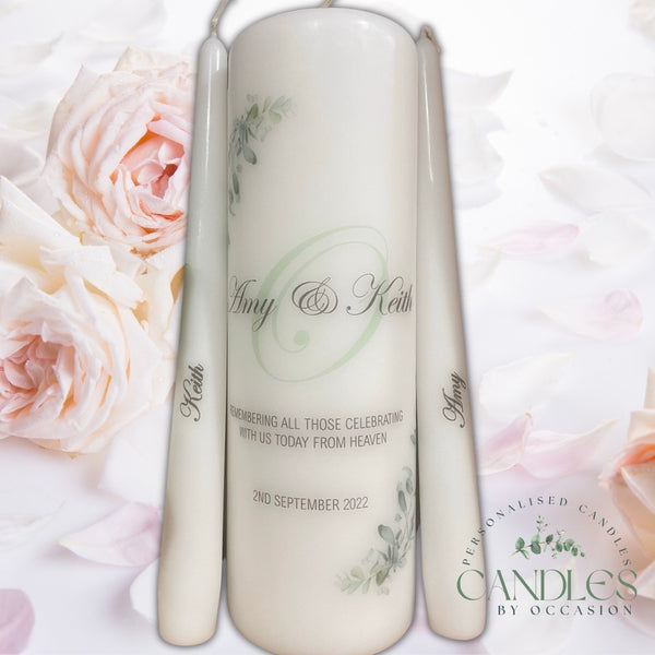 Sage Green Wedding Unity Candles - Candles by Occasion