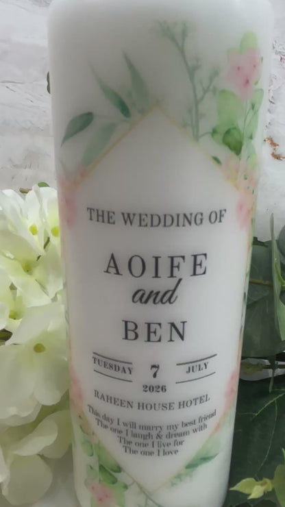 Eucalyptus & Cherry Blossom Wedding Unity Candles