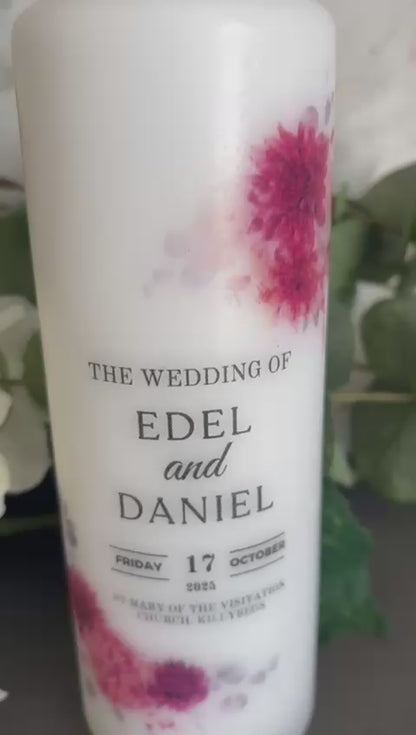 Burgundy Blush Unity Wedding Candles