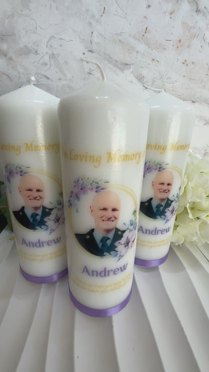 Gold Floral Memorial Remembrance Candle